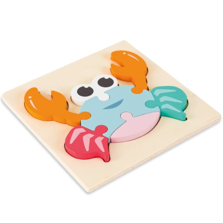 3 PCS Early Childhood Education Wooden Three-Dimensional Jigsaw Puzzle Toy — Crab