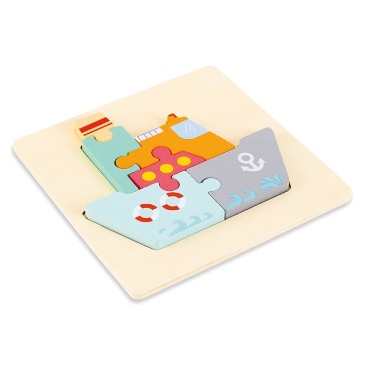 3 PCS Early Childhood Education Wooden Three-Dimensional Jigsaw Puzzle Toy — Ship