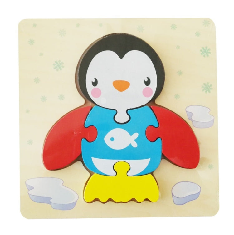 3 PCS Early Childhood Education Wooden Three-Dimensional Jigsaw Puzzle Toy — Y-Penguin