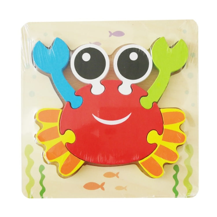 3 PCS Early Childhood Education Wooden Three-Dimensional Jigsaw Puzzle Toy — Y-Crab