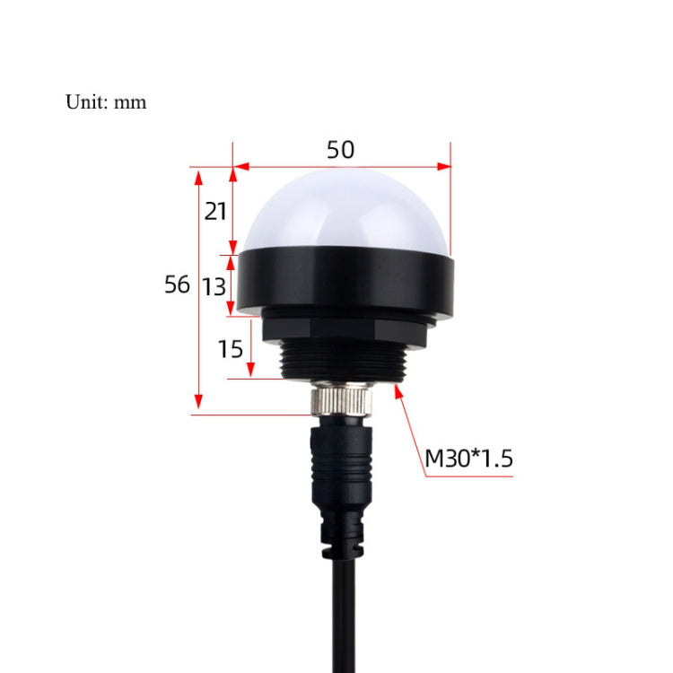 24V Safety Three-Color Warning Light Alarm LED Hemispherical Waterproof Indicator