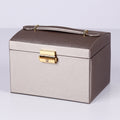 PU Leather Three-Layer Jewelry Box Necklace Storage Display Packaging Box With Handle