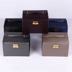 PU Leather Three-Layer Jewelry Box Necklace Storage Display Packaging Box With Handle