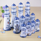 Mediterranean Style Flashing Ocean Tin Lighthouse Decoration, Style Random Delivery M1021 Large 30cm — M1021 Large 30cm