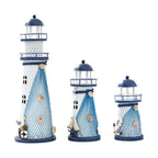 Mediterranean Style Flashing Ocean Tin Lighthouse Decoration, Style Random Delivery M1021 Large 30cm — view 5