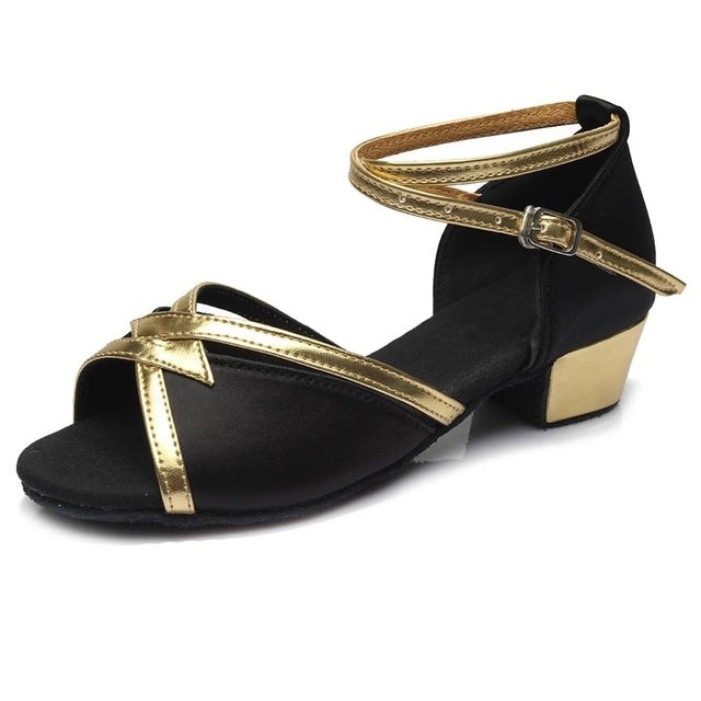 Tango Salsa Latin Low Heel Soft Bottom Dance Shoes for Girls & Women