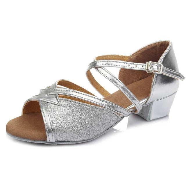 Tango Salsa Latin Low Heel Soft Bottom Dance Shoes for Girls & Women