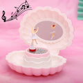 Shell Dancing Girl Flash Music Box Jewelry Storage Box