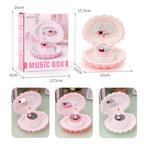 Shell Dancing Girl Flash Music Box Jewelry Storage Box — K0634 Pink