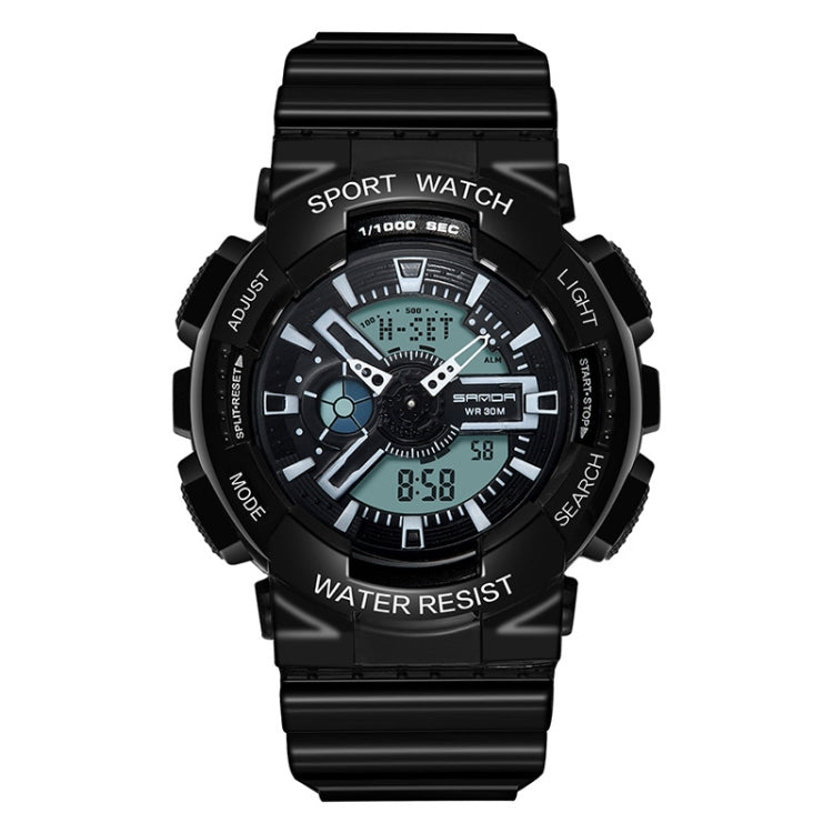 SANDA Outdoor Leisure Waterproof Multifunctional Luminous Electronic Watch — Black Woman