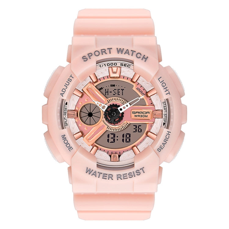 SANDA Outdoor Leisure Waterproof Multifunctional Luminous Electronic Watch — Sakurami Pink Woman
