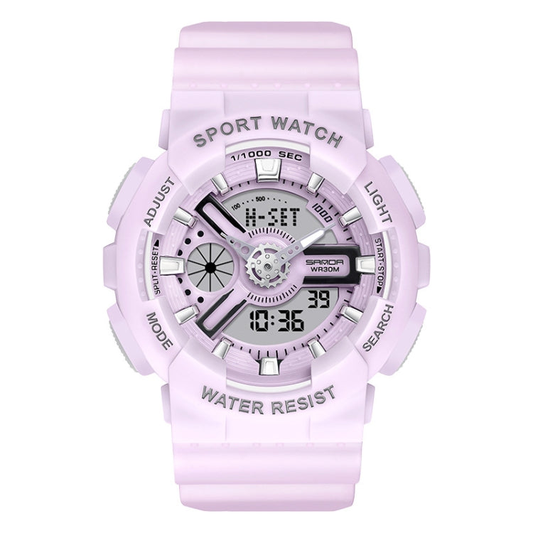 SANDA Outdoor Leisure Waterproof Multifunctional Luminous Electronic Watch — Sand Incense Purple Women