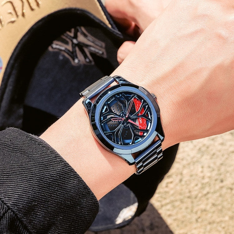 SANDA P1065 Wheel Series Casual Steel Band Quartz Watch For Men