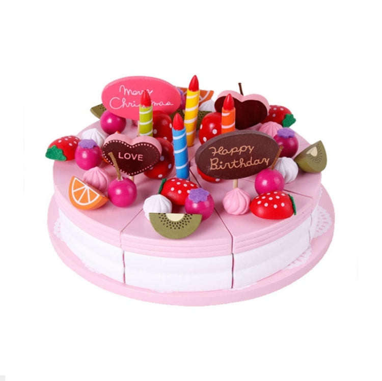 Wooden Strawberry Double-Layer Birthday Cake Children Educational Role-Playing Toy