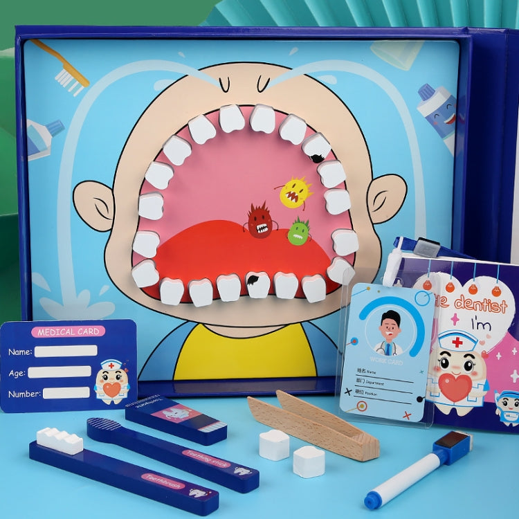 Children Educational Role Playing Simulation Wooden Dentist Suit