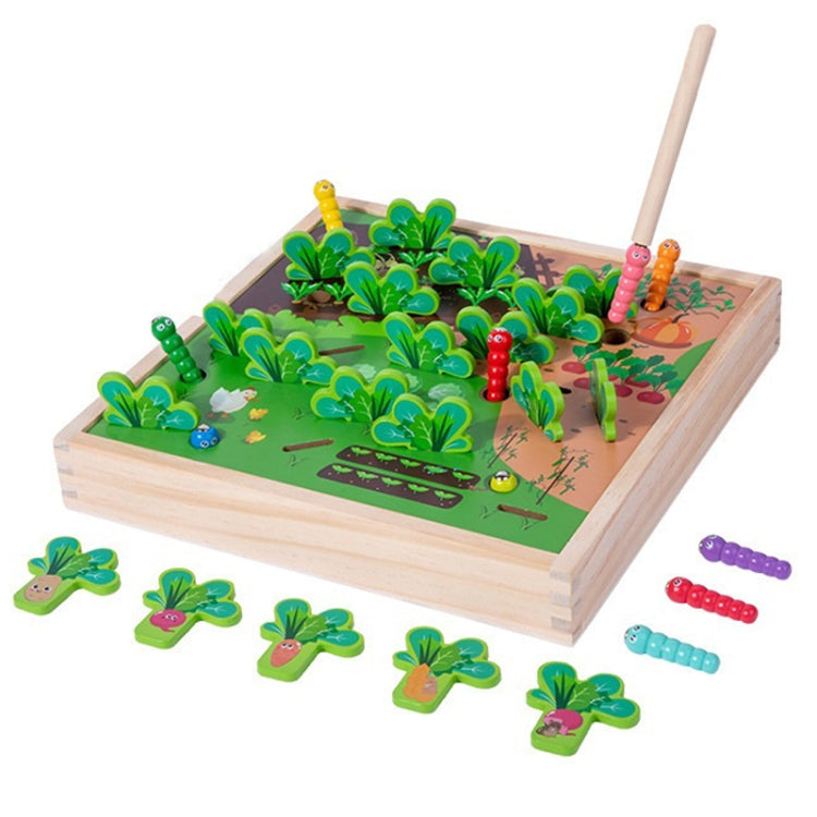 Children Pastoral Plucking Radish Catching Insects Game For Babies Early Education Wooden Toys