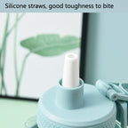 Square Plastic Water Cup with Straw Outdoor Sports Large-Capacity Portable Kettles, Colour: 700ml (White)