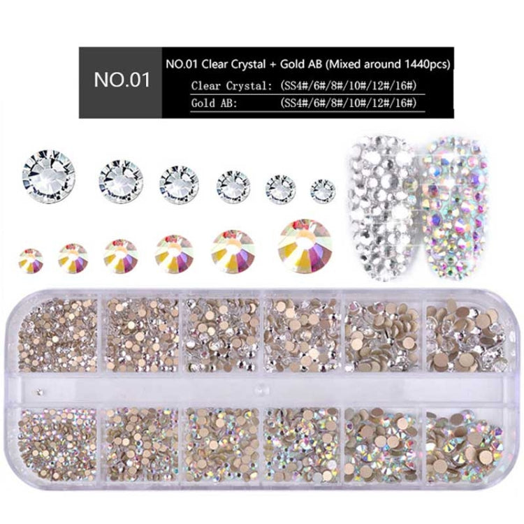 Nail Flat-back AB Crystal Strass 3D Charm Gems DIY Manicure Nail Art Decorations