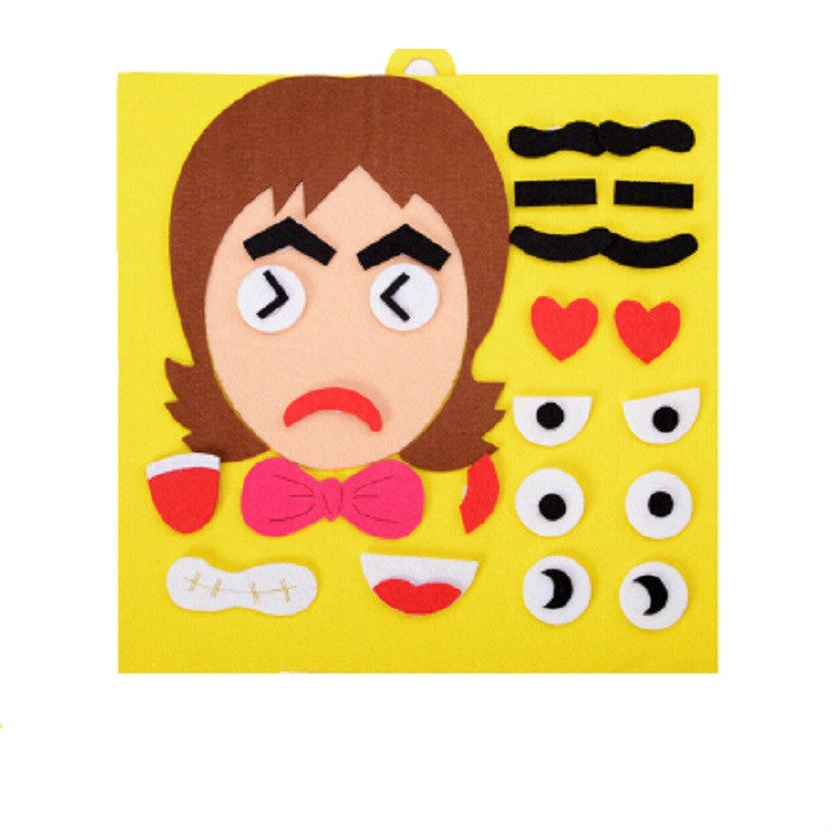 DIY Emotion Puzzle Toys Creative Non-woven Facial Expression Stickers Kids Educational Learning Toys — view 10