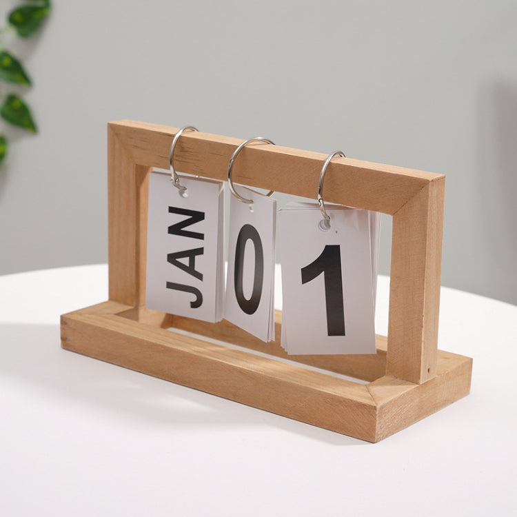 Wooden Flipping Calendar Simple Home Desktop Small Ornaments Study Desk Calendar — Black
