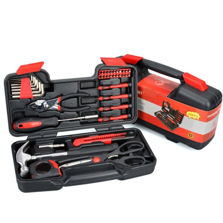 9639 Carbon Steel Auto Repair Tool Set Household Hardware Combination Tool Box, 39 In 1