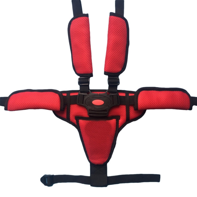Baby Dining Chair Stroller Safety Strap Five-Point Type A Version + Fixed Strap + Thick Shoulder Pad + Large Crotch Protector