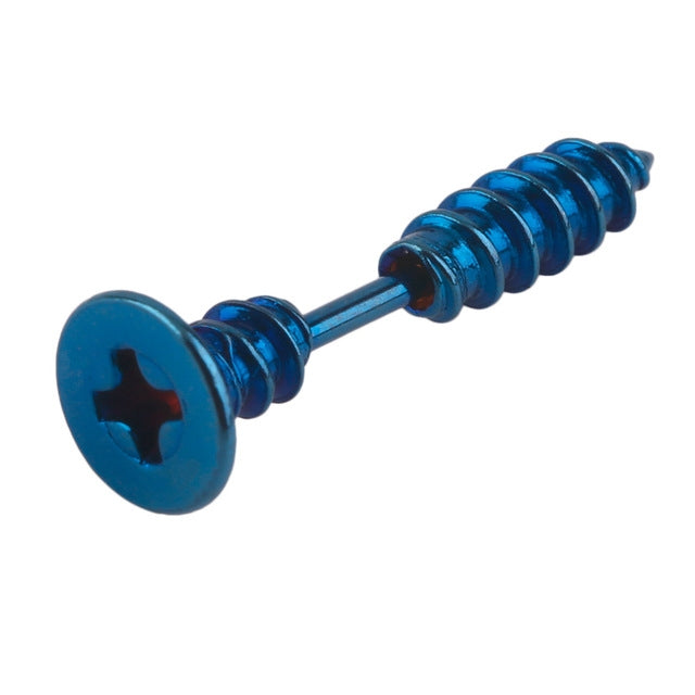 Vacuum Plating Personality Titanium Steel Screw Stud Earrings