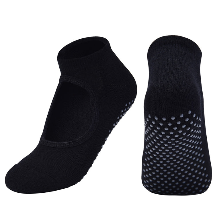 2 Pairs Combed Cotton Yoga Socks Towel Bottom Reveal Round Head Dance Fitness Sports Flooring Socks