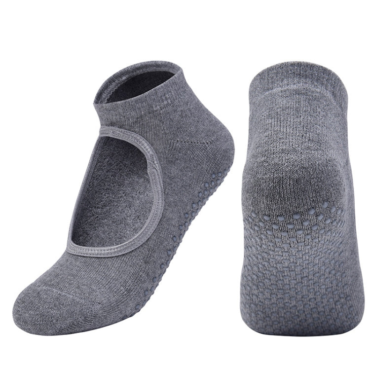 2 Pairs Combed Cotton Yoga Socks Towel Bottom Reveal Round Head Dance Fitness Sports Flooring Socks