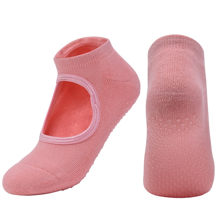 2 Pairs Combed Cotton Yoga Socks Towel Bottom Reveal Round Head Dance Fitness Sports Flooring Socks