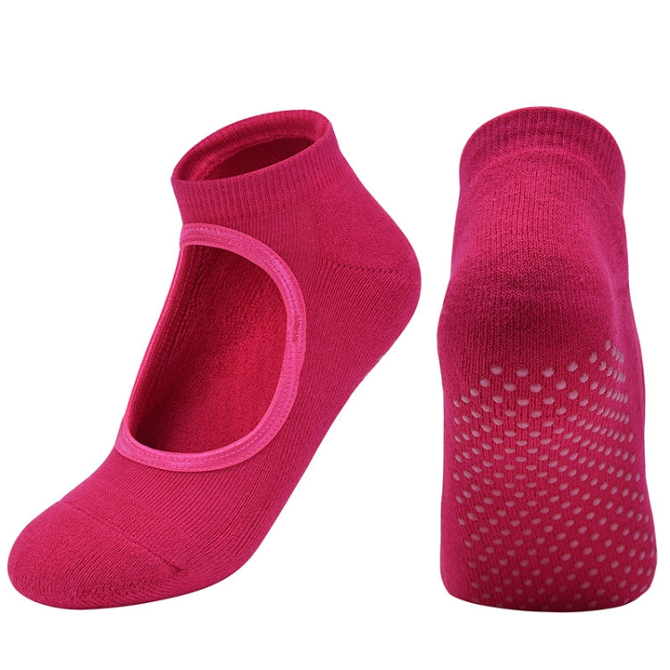 2 Pairs Combed Cotton Yoga Socks Towel Bottom Reveal Round Head Dance Fitness Sports Flooring Socks