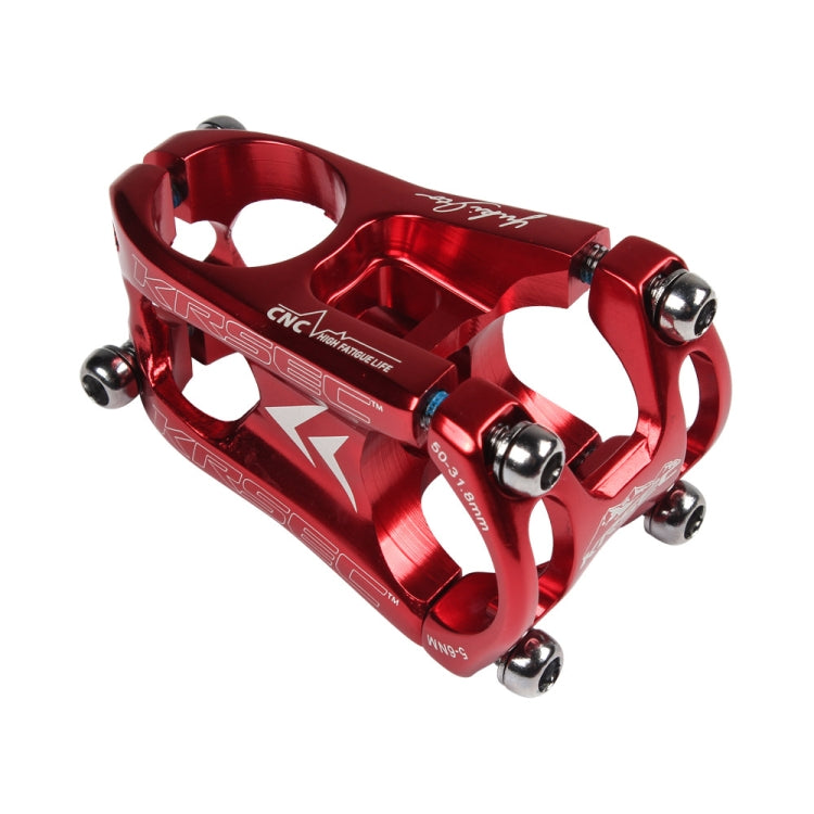 KRSEC CNC Ultra Light Short-Handed Mountain Bike Aluminum Alloy 50mm Riser — Full Red