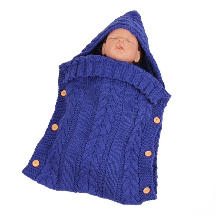 Zzsd0002 Autumn / Winter Baby Knitted Woolen Button Sleeping Bag Photography Blanket Stroller Sleeping Bag — Zzsd0002 Sapphire