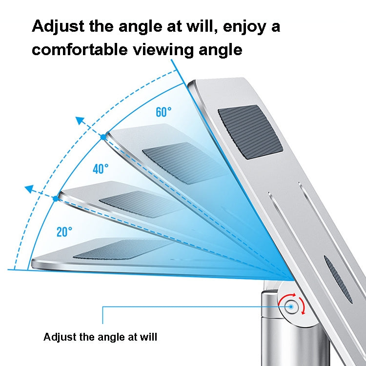 Oatsbasf 03597 Aluminum Alloy Notebook Heightening Bracket Notebook Computer Lifting Heat Dissipation Bracket Mobile Folding Table, Style: