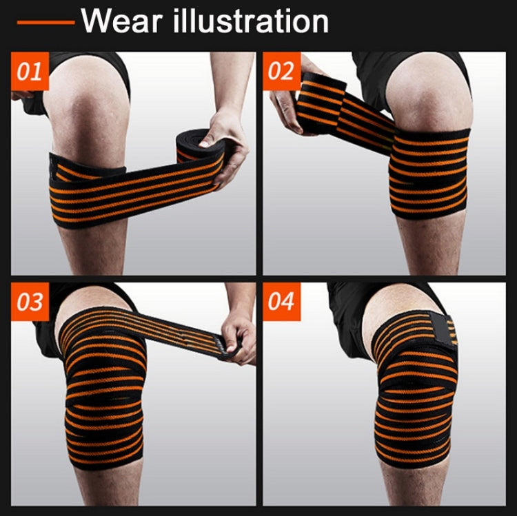 Nylon Four Stripes Bandage Wrapped Sports Knee Pads