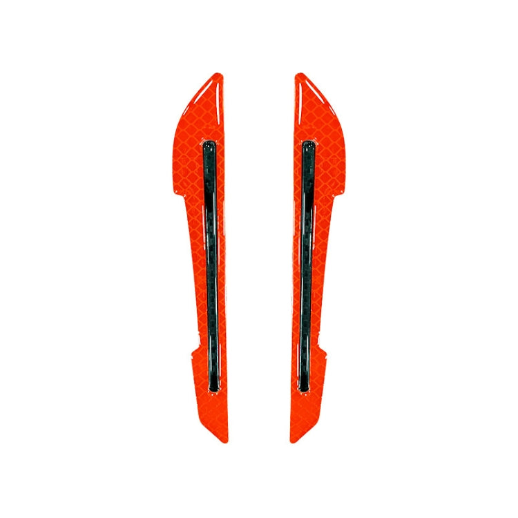4 Sets Car Reflective Sticker Door Border Anti-Collision Strip Leaf Board Personality Rear View Mirror Warning Sticker