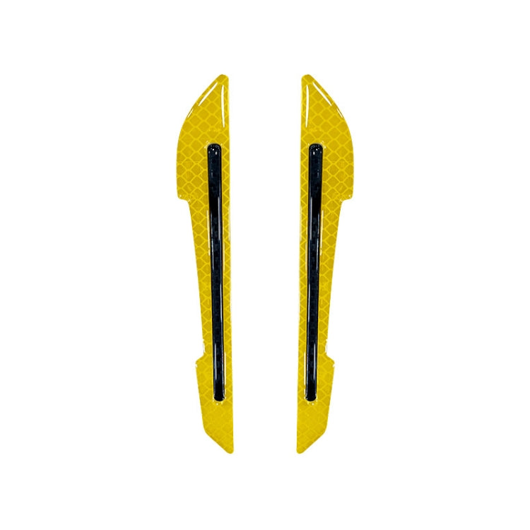 4 Sets Car Reflective Sticker Door Border Anti-Collision Strip Leaf Board Personality Rear View Mirror Warning Sticker — Red