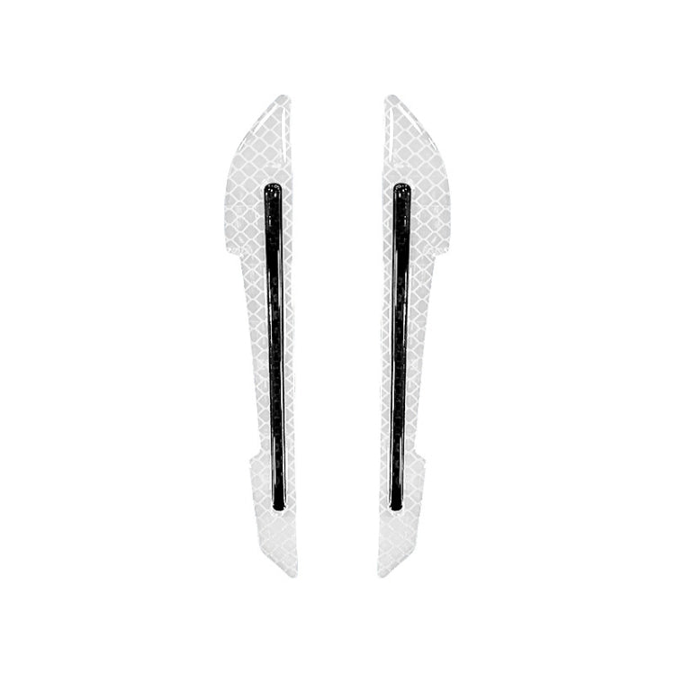 4 Sets Car Reflective Sticker Door Border Anti-Collision Strip Leaf Board Personality Rear View Mirror Warning Sticker — Yellow