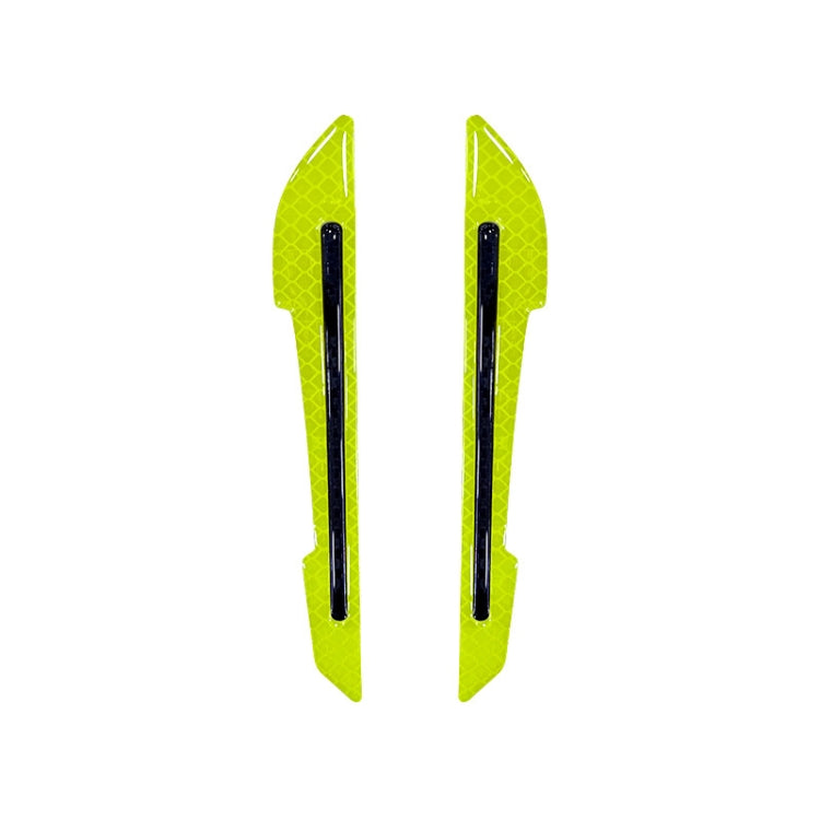 4 Sets Car Reflective Sticker Door Border Anti-Collision Strip Leaf Board Personality Rear View Mirror Warning Sticker — White