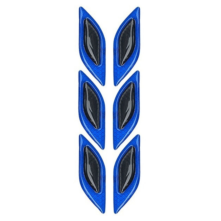 2 Sets Carbon Fiber Warning Sticker Car Anti-Collision Strip Leaf Plate Reflective Sticker Hood Light Eyebrow Anti-Collision Drops Sticker — 6 PCS  (Fluorescent Yellow)