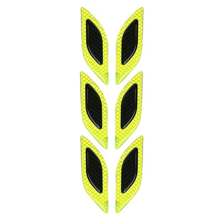 2 Sets Carbon Fiber Warning Sticker Car Anti-Collision Strip Leaf Plate Reflective Sticker Hood Light Eyebrow Anti-Collision Drops Sticker — 4 PCS   (Bumper White)