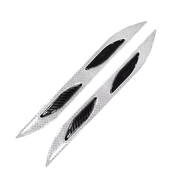 2 Sets Carbon Fiber Warning Sticker Car Anti-Collision Strip Leaf Plate Reflective Sticker Hood Light Eyebrow Anti-Collision Drops Sticker — 4 PCS   (Bumper Yellow)
