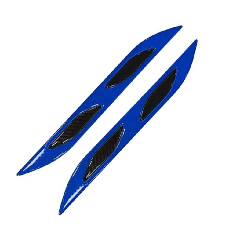 2 Sets Carbon Fiber Warning Sticker Car Anti-Collision Strip Leaf Plate Reflective Sticker Hood Light Eyebrow Anti-Collision Drops Sticker — 4 PCS   (Bumper Fluorescent Yellow)