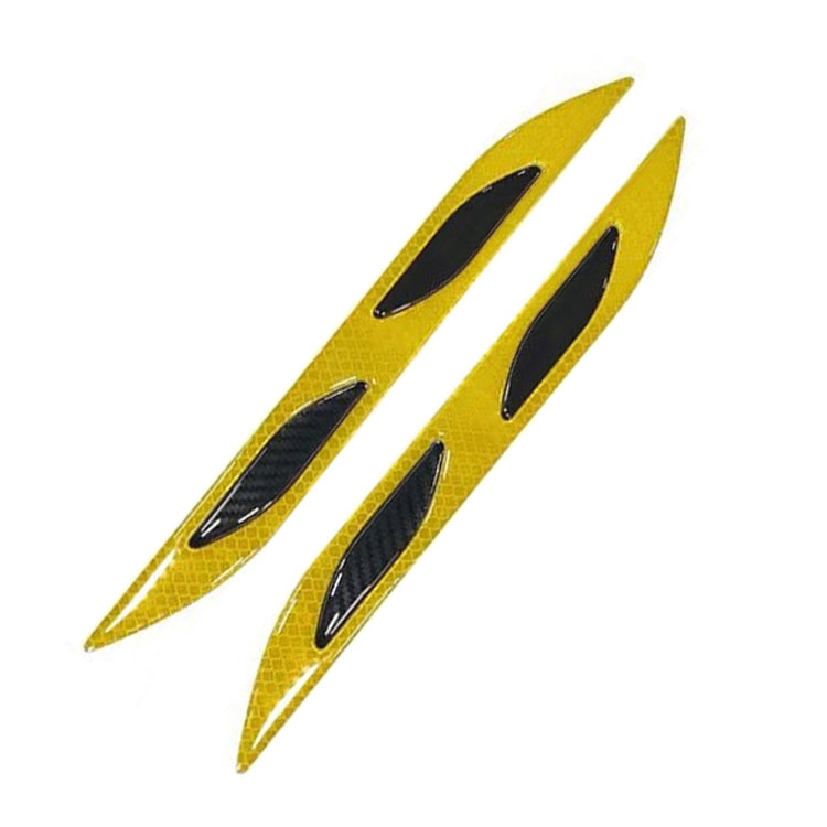 2 Sets Carbon Fiber Warning Sticker Car Anti-Collision Strip Leaf Plate Reflective Sticker Hood Light Eyebrow Anti-Collision Drops Sticker — view 12