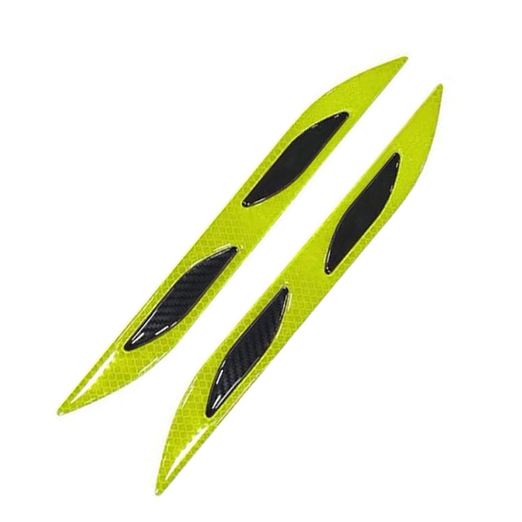 2 Sets Carbon Fiber Warning Sticker Car Anti-Collision Strip Leaf Plate Reflective Sticker Hood Light Eyebrow Anti-Collision Drops Sticker — view 13
