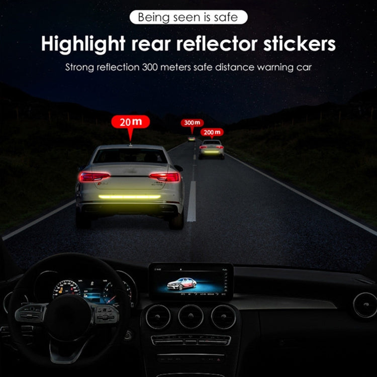 5 Sets Car Trunk Reflective Decorative Strip Anti-Scratch Car Tail Warning Decorative Stickers