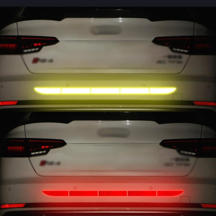 5 Sets Car Trunk Reflective Decorative Strip Anti-Scratch Car Tail Warning Decorative Stickers