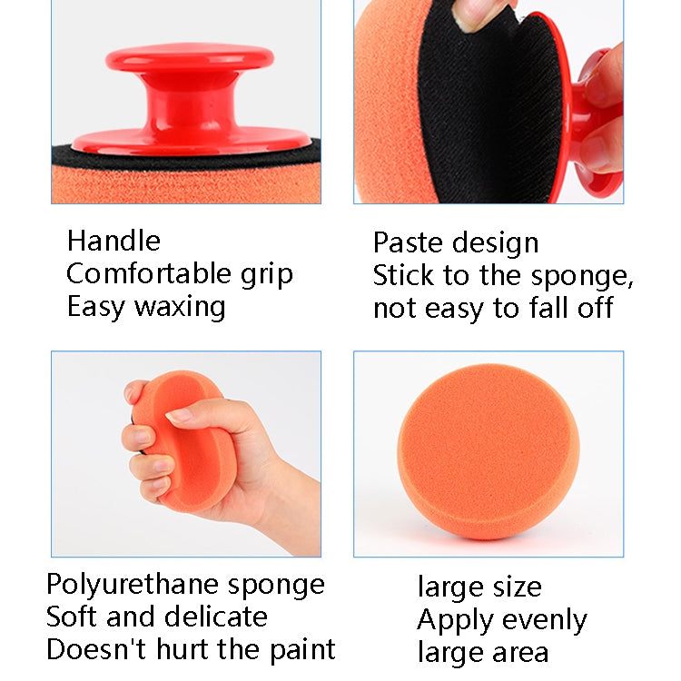 3 Sets Handle Polished Waxing Sponge Car Waxing Wash Tool
