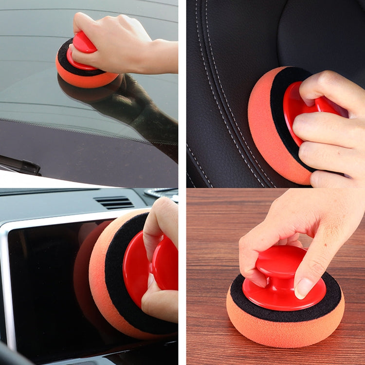 3 Sets Handle Polished Waxing Sponge Car Waxing Wash Tool
