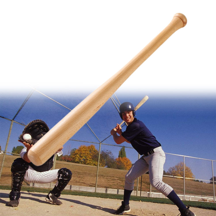 Heavy-Duty Solid Wood Baseball Bat — 74cm